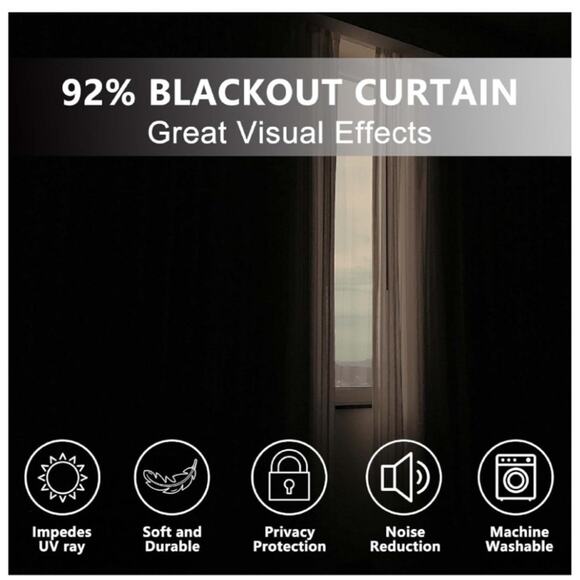 Baocicco Black and Gold Marble Window Curtains for Bedroom Living Room - Art Flu - Picture 6 of 6